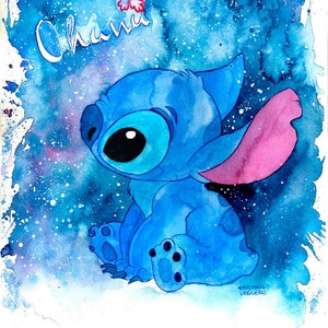 Disney Lilo & Stitch - Manta con diseño de acuarela