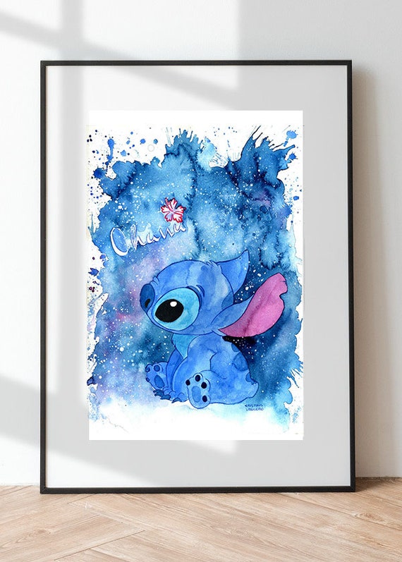 Stitch, Aquarelle, Affiche, Ohana Means famille, Disney's Lilo et Stitch,  Décoration intérieure, Décoration murale, Cadeau unique parfait pour les  enfants -  Canada