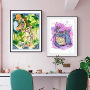 Quest for Camelot Art Pack • The Magic Sword Digital Prints • Devon and Cornwall Dragons • Kayley and Garrett Poster  Instant Download