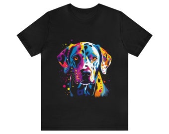 Colorful Dalmatian Dog 100% Cotton Unisex T-Shirt - Colorful Dog Lover Tee - Bella+Canvas 3001