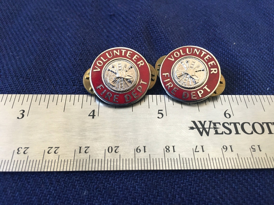 Volunteer Fire Department Collar Pins Etsy