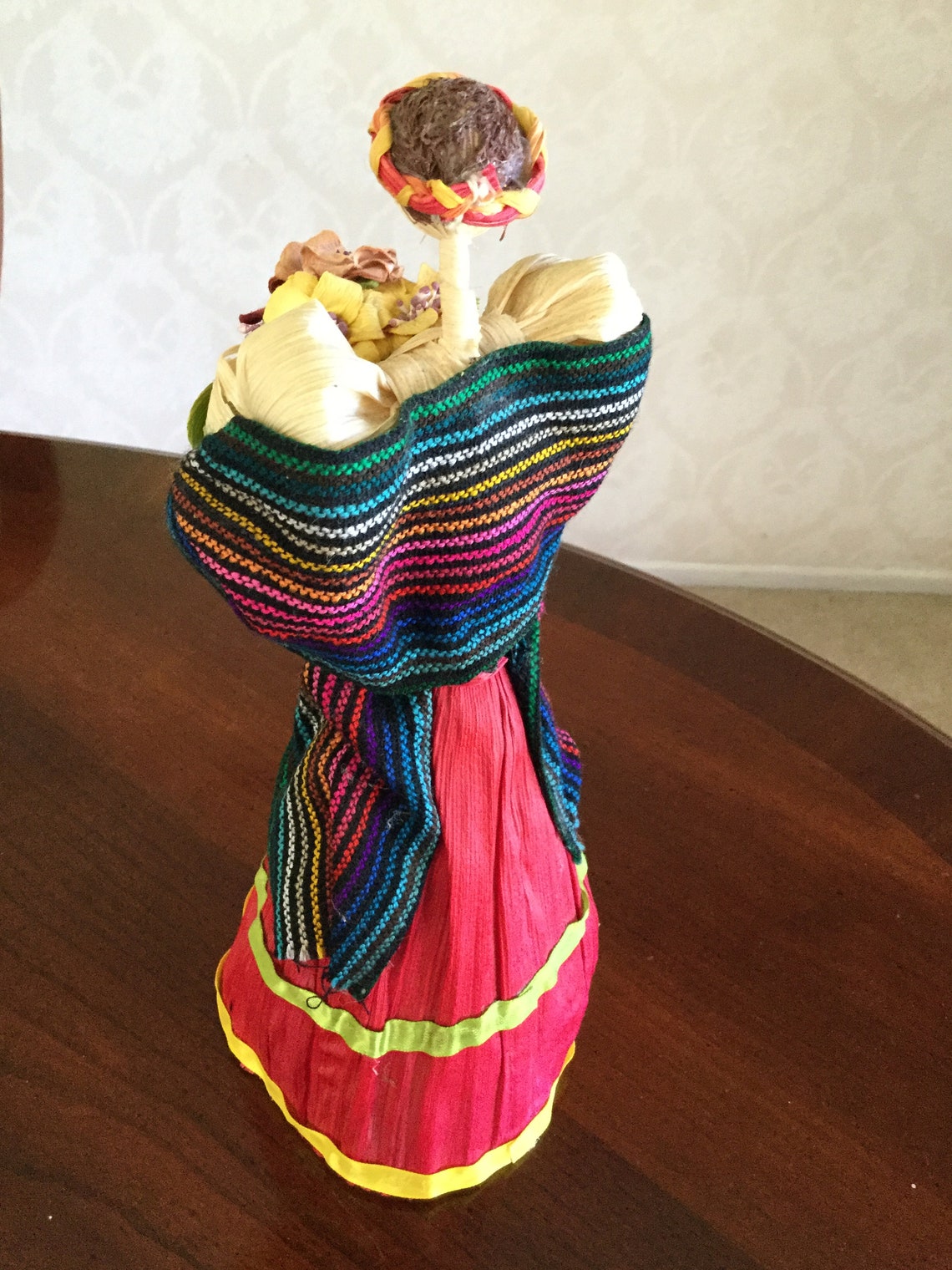 Vintage handmade Mexican Corn Husk Doll Etsy