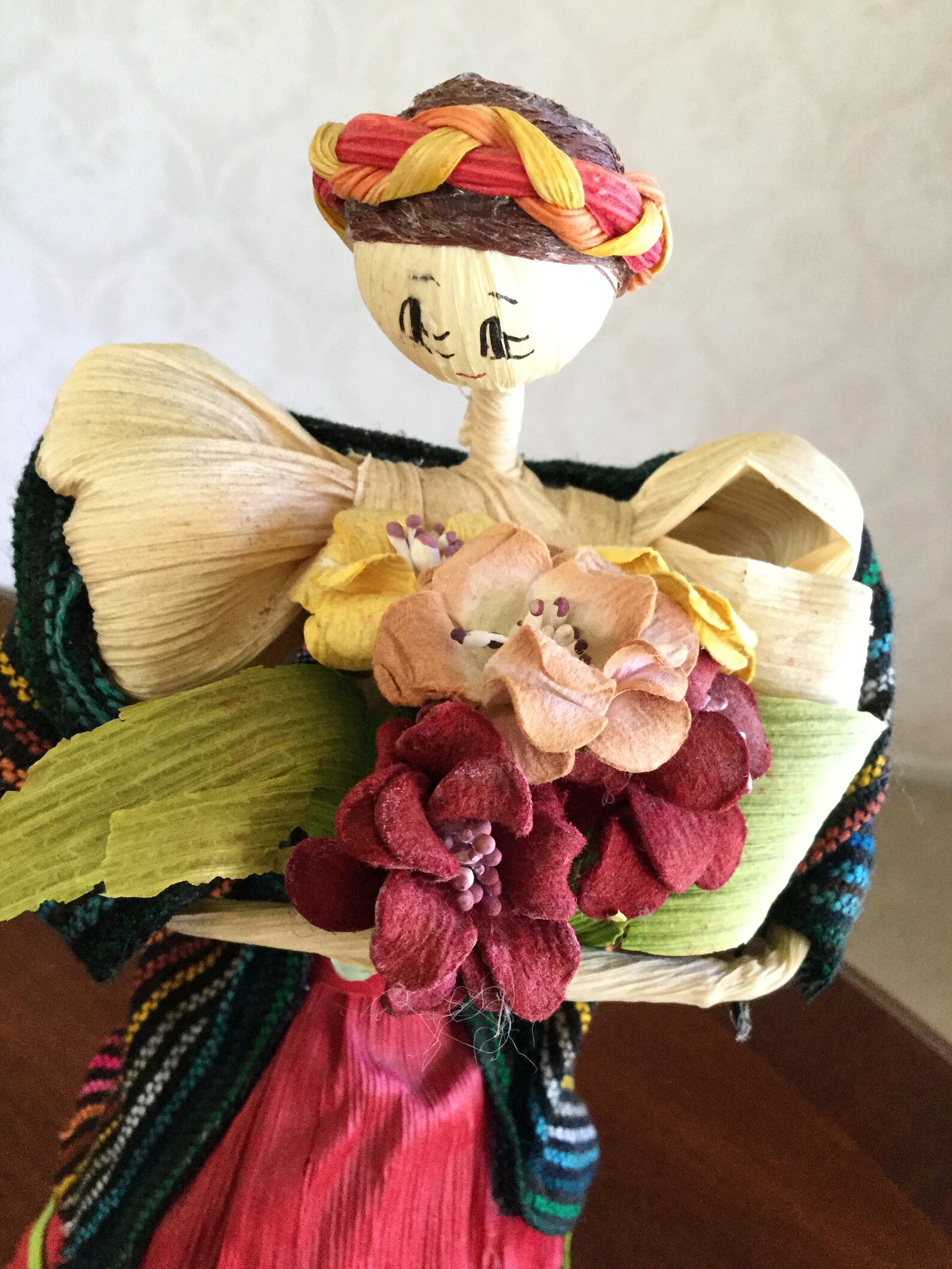 Vintage handmade Mexican Corn Husk Doll Etsy