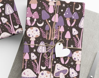 Mushroom Gift Wrapping Paper: Pastel Goth Cottagecore Design