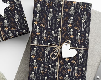  Dancing Skeleton Christmas Wrapping Paper Premium Gift Wrap  Party Decoration (20 inch x 30 inch sheet) : Health & Household