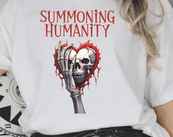 Summoning Humanity Gothic Skull Heart T-Shirt, Dark Academia, Protest Tee
