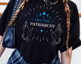 Camiseta "Hex the Patriarchy", regalo feminista celestial, estética bruja, ropa de bruja feminista, PR0070