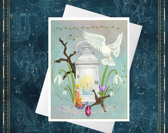 Hunts England Husband Artistic Christmas Card - With All My Love At Christmas For The Most Wonderful Husband - Romantic Verse Inside Card - Festive Geese - Milo's Gallery Collection - View #6