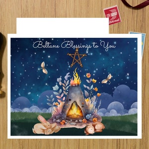 Beltane Feuernacht Grußkarte, Natur inspiriertes Jahreskarten Set, BL015