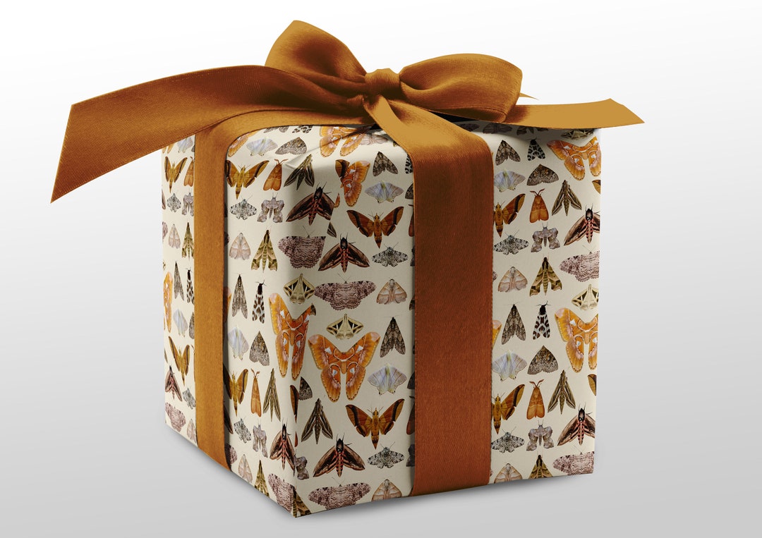 Lepidoptera Moth Wrapping Paper for All Occasions, Green Academia Gift