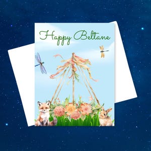 Fröhliche Beltane Grußkarte mit Jahreskarte, Wicca Jahreskarte, Blumenkarte, wähle von uns für dich oder von mir für dich, BL006