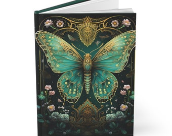 Luna moth journal, witchy journal for women, Christmas gift for daughter, unique gift for coworker, goth gift for teens, stocking stuffer