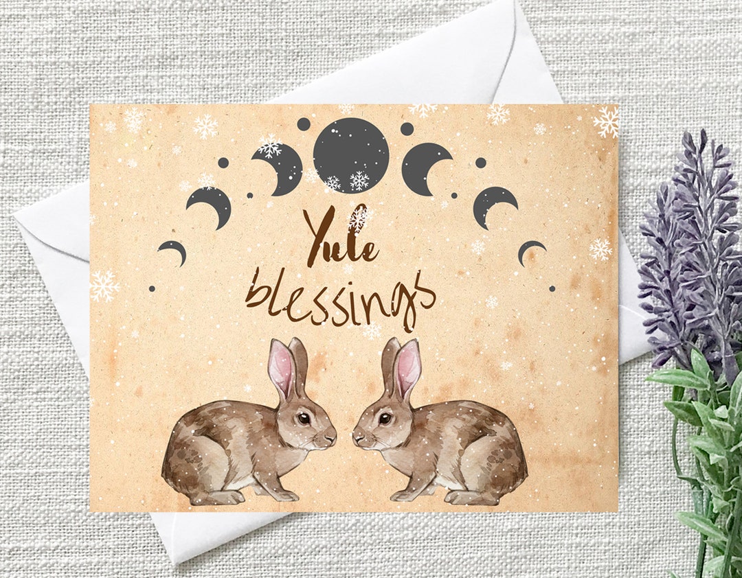 Winter Solstice Card, Handmade Greeting Card Set for Yule, Holiday Note