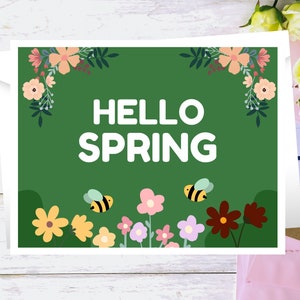 Juego de tarjetas o tarjetas individuales del equinoccio de primavera, regalo de papelería floral para el mejor amigo, regalo para amantes de la naturaleza, hola primavera, rueda del año