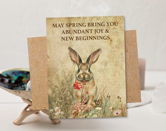 Ostara Greeting Card, Vintage Spring Equinox Notecard