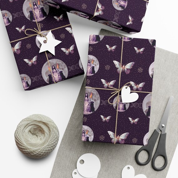 Hecate, witchy wrapping paper, pagan Christmas, gift wrap rolls, birthday wrapping paper, holiday gift wrap, unique wrapping paper