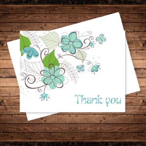 Carte de voeux florale bohème de remerciement faite main, jeu de cartes pour notes cottagecore, adorables papillons fantaisistes, TY004