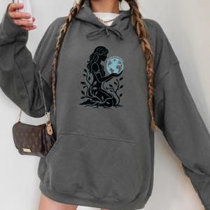 Reclaim Mother Earth tshirt, Eco Goddess Shirt, Feminist Earth Day Tee, Spiritual Nature Lover Gift, Witchy Aesthetic. Gaia Goddess Shirt Charcoal Hoodie