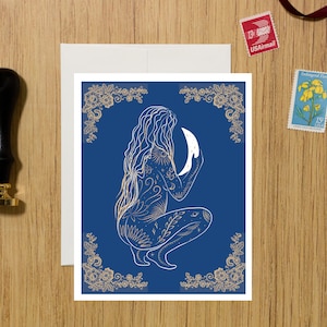 Hermoso juego de tarjetas de felicitación de diosa para mujer, juego de tarjetas de felicitación de diosa lunar para regalo de cumpleaños, WT002