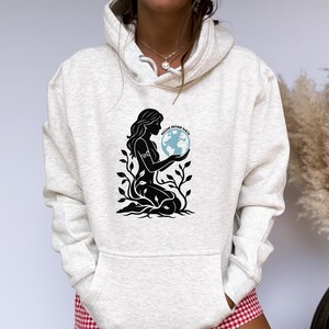 Reclaim Mother Earth tshirt, Eco Goddess Shirt, Feminist Earth Day Tee, Spiritual Nature Lover Gift, Witchy Aesthetic. Gaia Goddess Shirt Oatmeal Hoodie