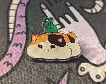Fat Cat & friend minion Final Fantasy XIV 1.5in acrylic pin