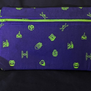 Zippered Pouch wristlet - Starwars Minimalist icons R2D2 stormtrooper