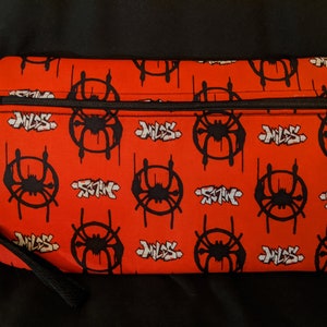 Zippered Pouch wristlet - Spiderman Spiderverse graffiti Miles Morales