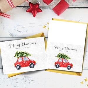 Cartolina di Buon Natale stampabile - Auguri di Natale - 3 dimensioni incluse con buste stampabili pretagliate -DOWNLOAD istantaneo
