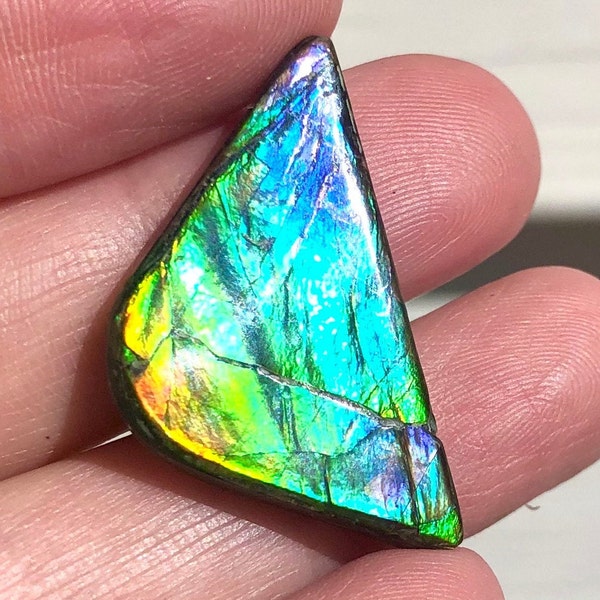 Ammolite NATURAL Hand POLISHED  Bright! Gemstone 30x15.5mm Loose Gemstone