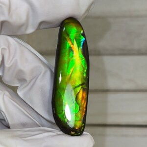 Loose Stone, Ammolite,Freeform, Cabochon 56x17mm, Loose gemstone Canadian Ammonite,wrapping jewellery, image 5