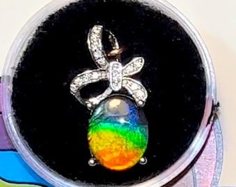Ammolite,Pendant top,.925 sterling silver, Pendant Top,gemstone,