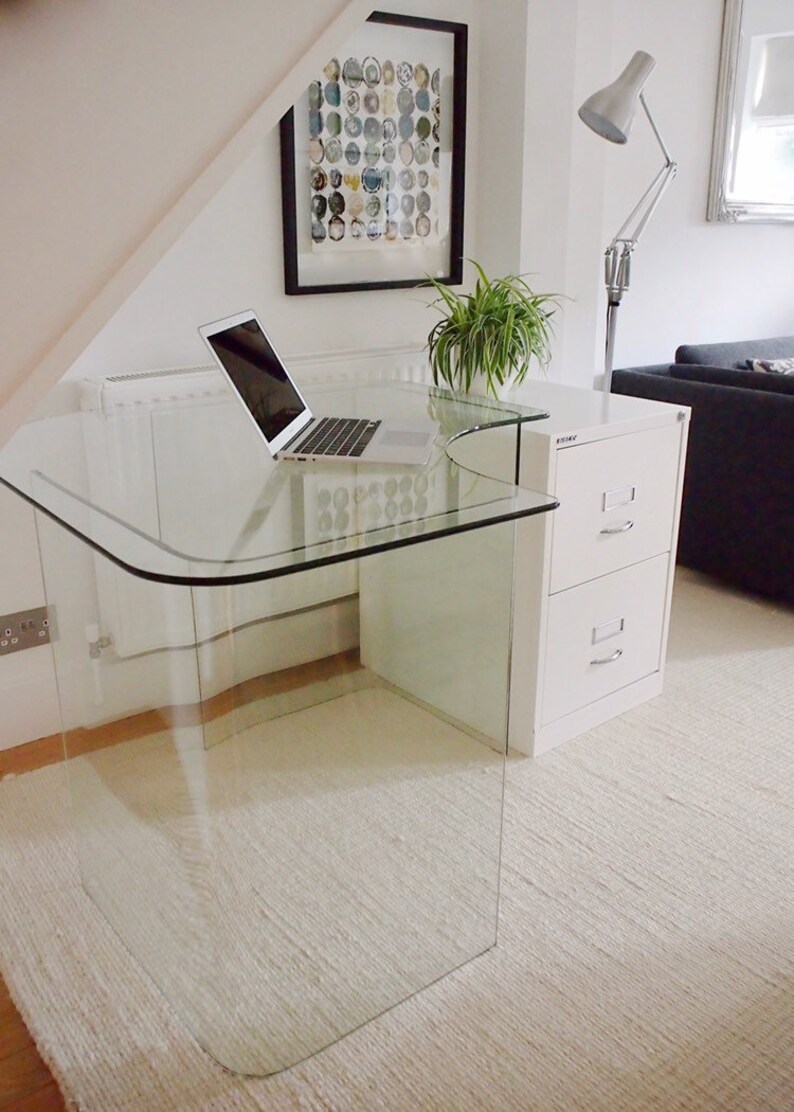 Stunning John Lewis Corner Glass Desk Simple scandi Style Etsy
