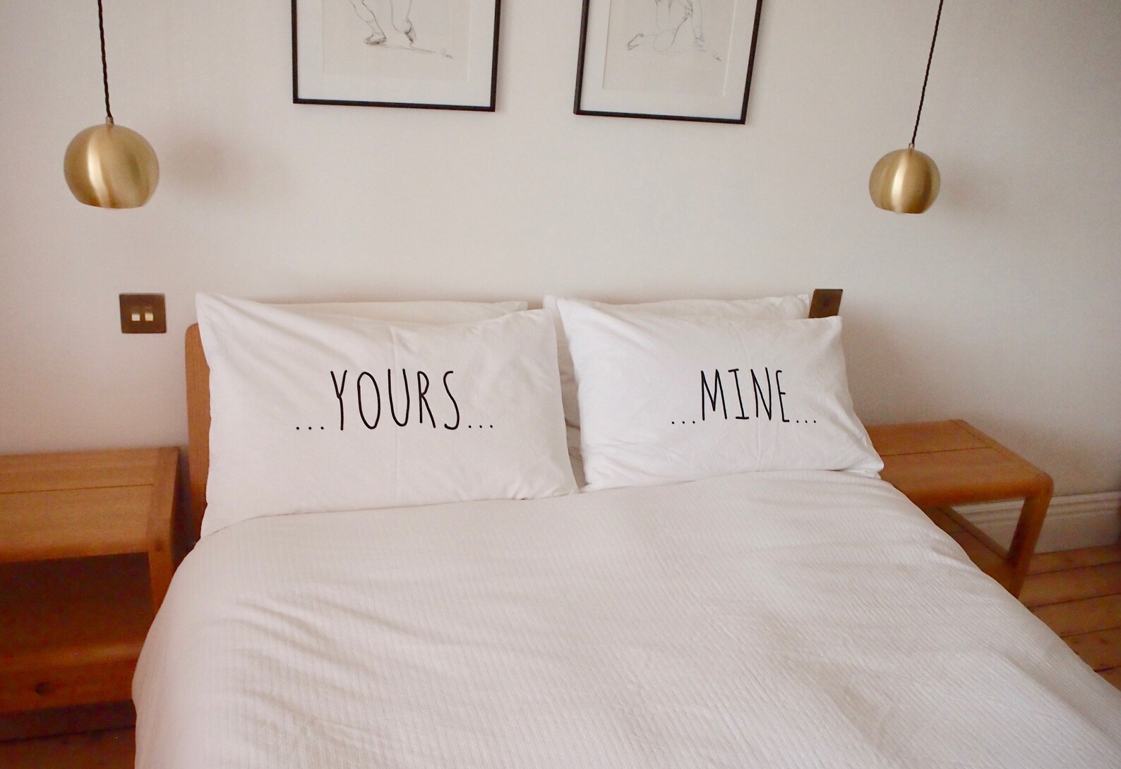 PILLOWCASES Scandi Mine Yours Novelty Statement Pillow Cases Etsy