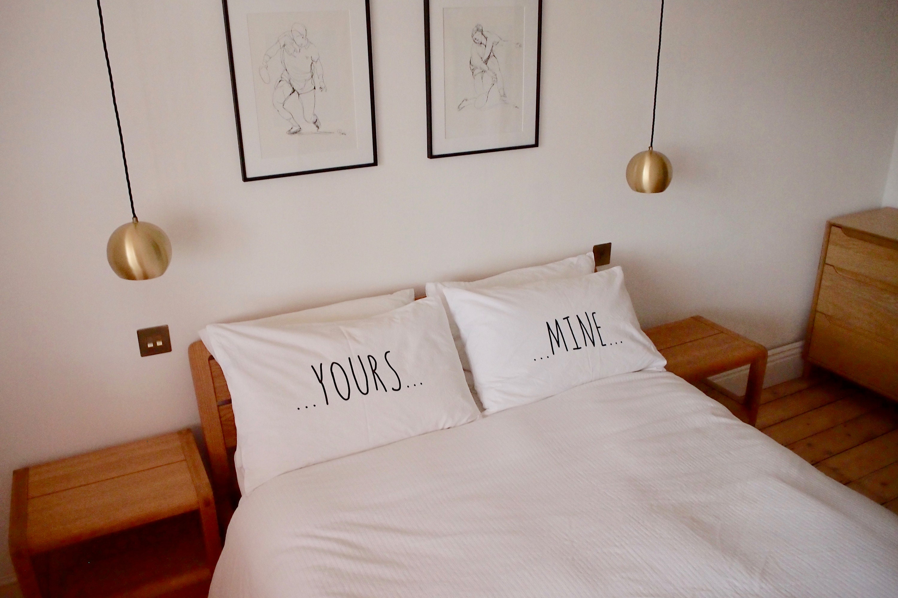 PILLOWCASES Scandi Mine Yours Novelty Statement Pillow Cases Etsy