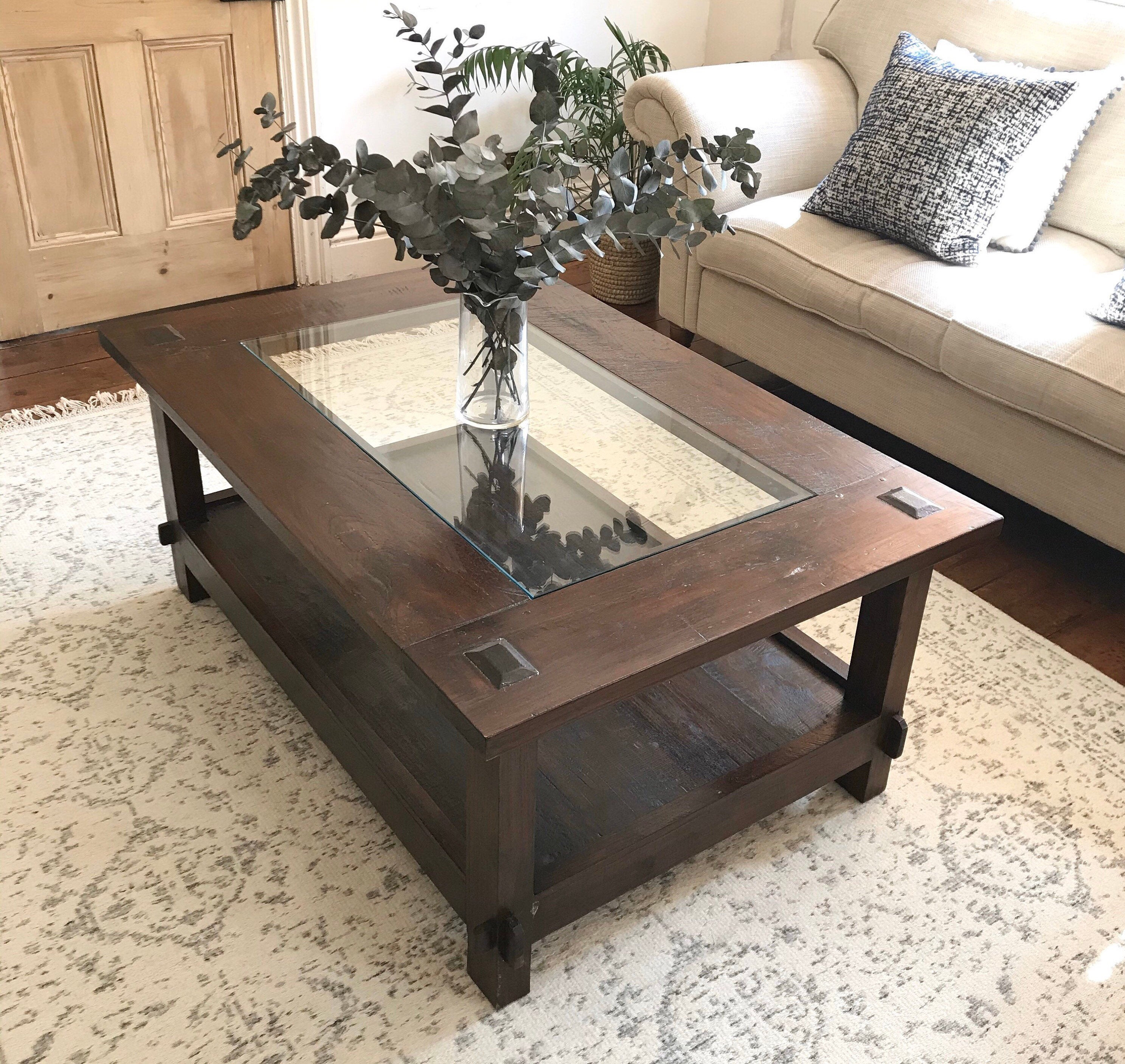 Lombok Coffee Table - A Lombok Teak Coffee Table With Central Lot 380 Busby Auctioneers And Valuers - 4 fully removable leather topped inserts.