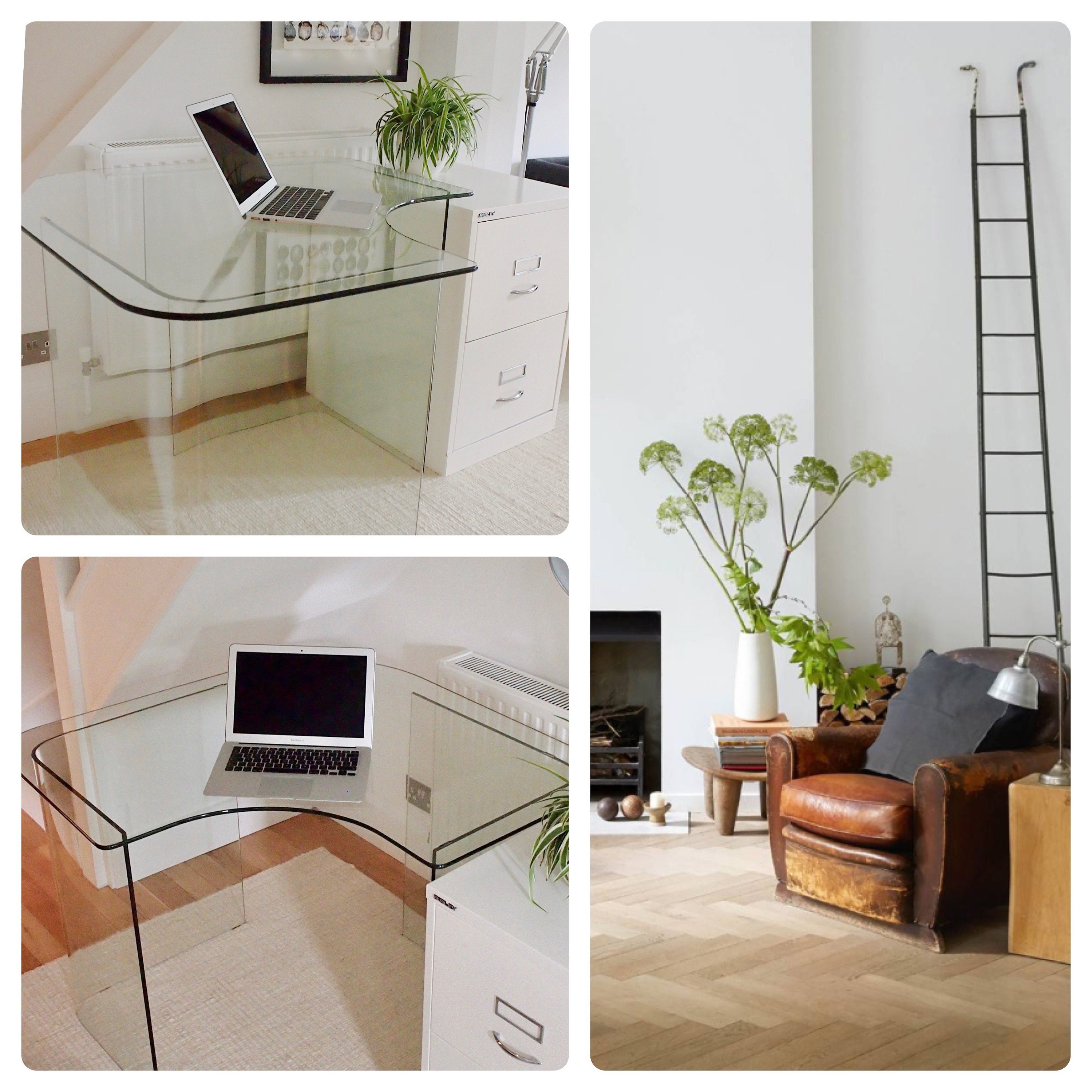 Stunning John Lewis Corner Glass Desk Simple Scandi Style RRP395