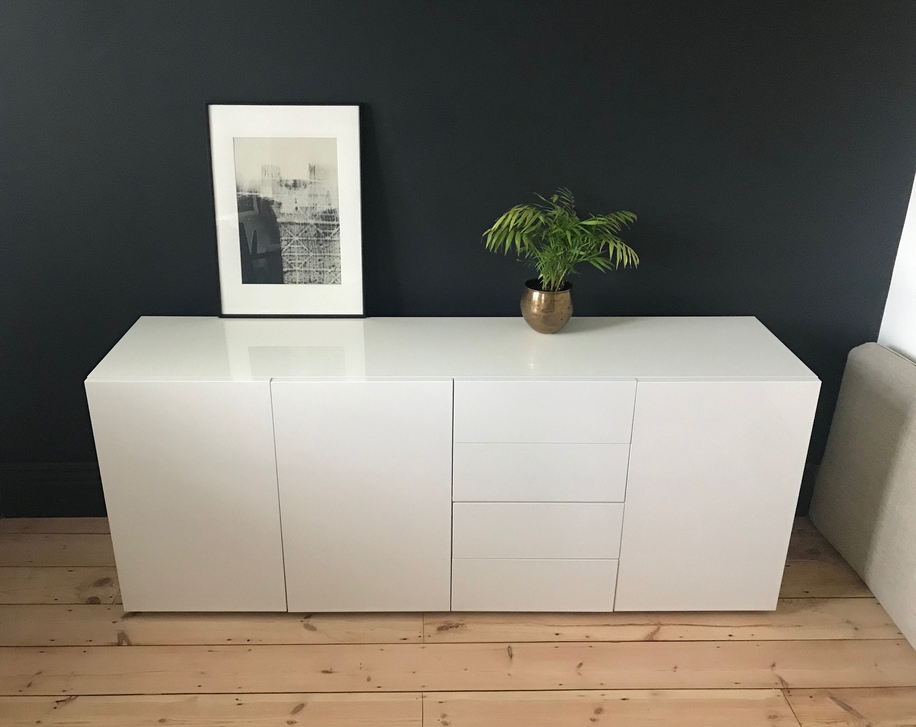 SIDEBOARD Designer Minimal Scandi Habitat White Gloss Aspen Etsy