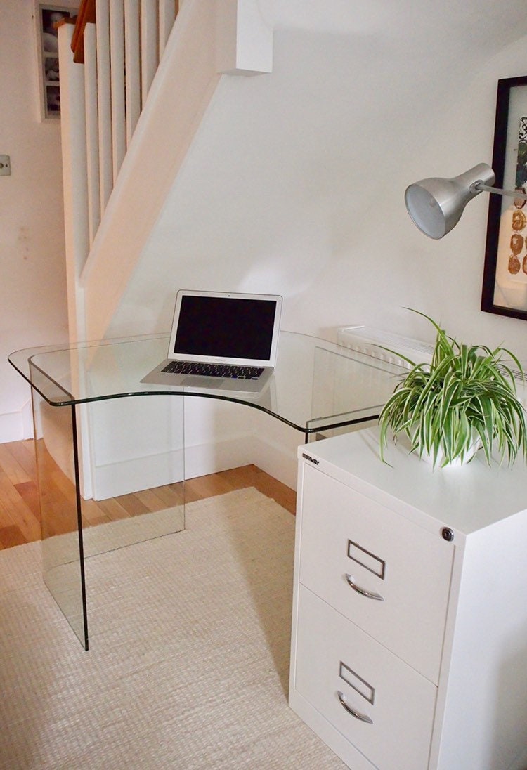 Stunning John Lewis Corner Glass Desk Simple scandi Style Etsy