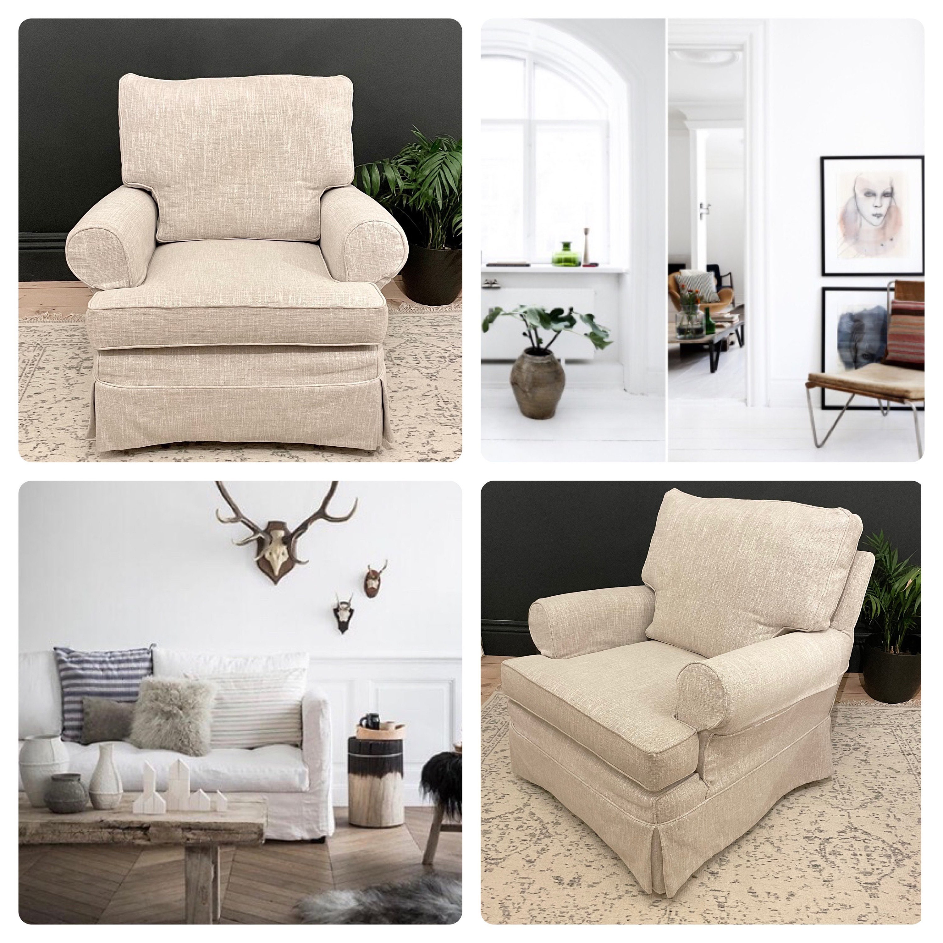 ARMCHAIR Multiyork Loose Cover Warm Grey Armchair Scandi Etsy UK