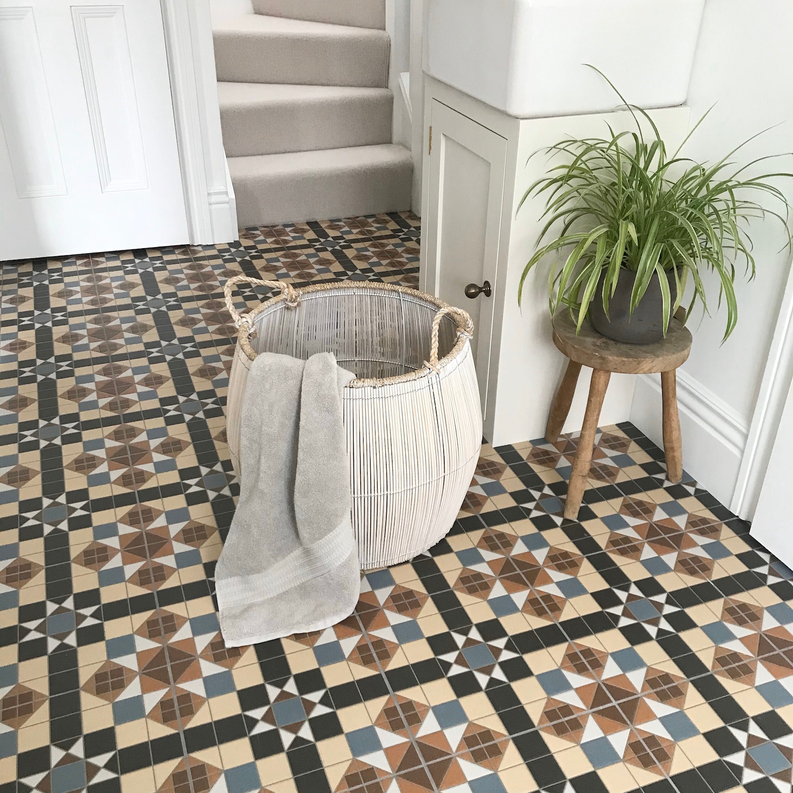 BASKET John Lewis Washing Basket White Washed Gray Natural Bathroom