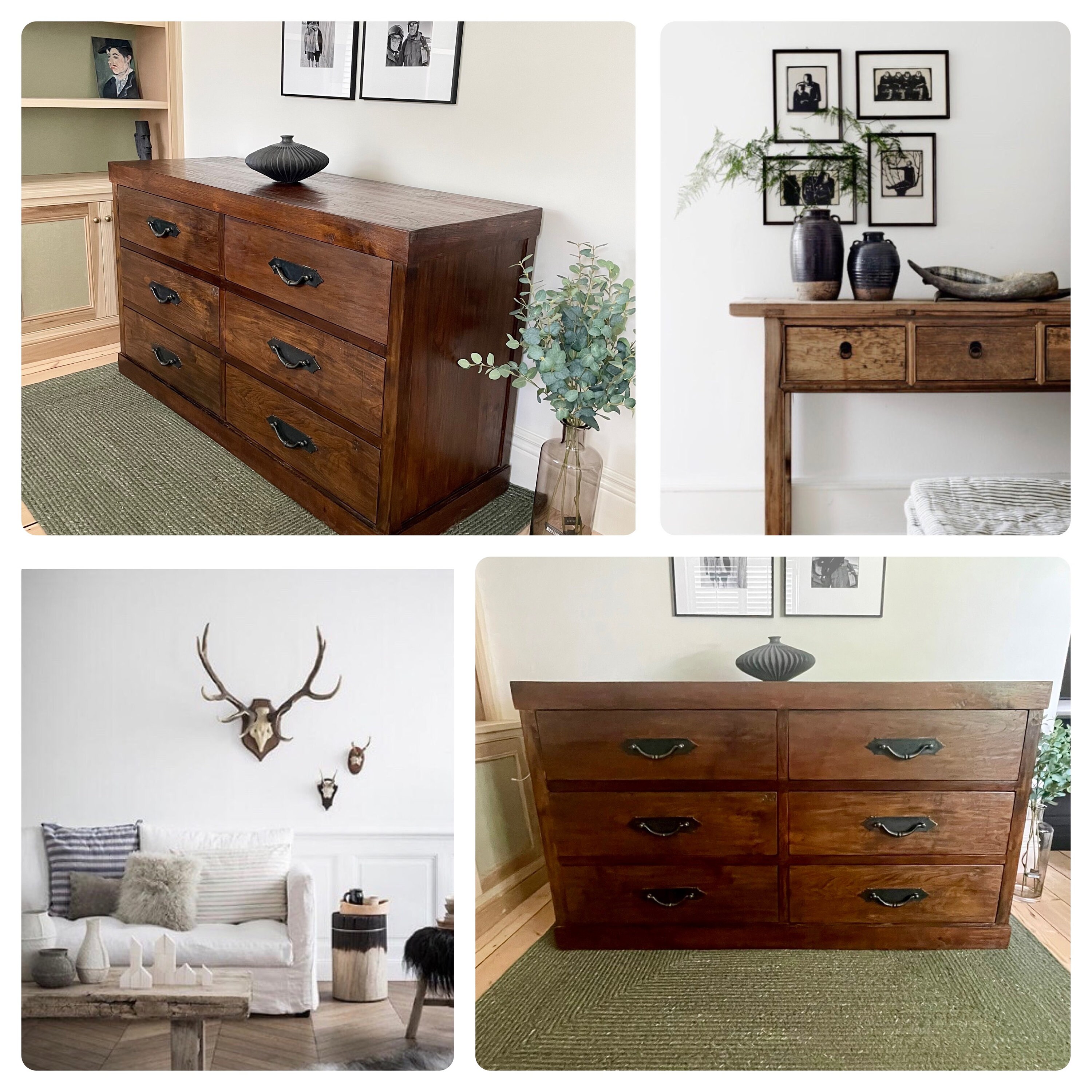 Dark wood sale dresser and nightstand