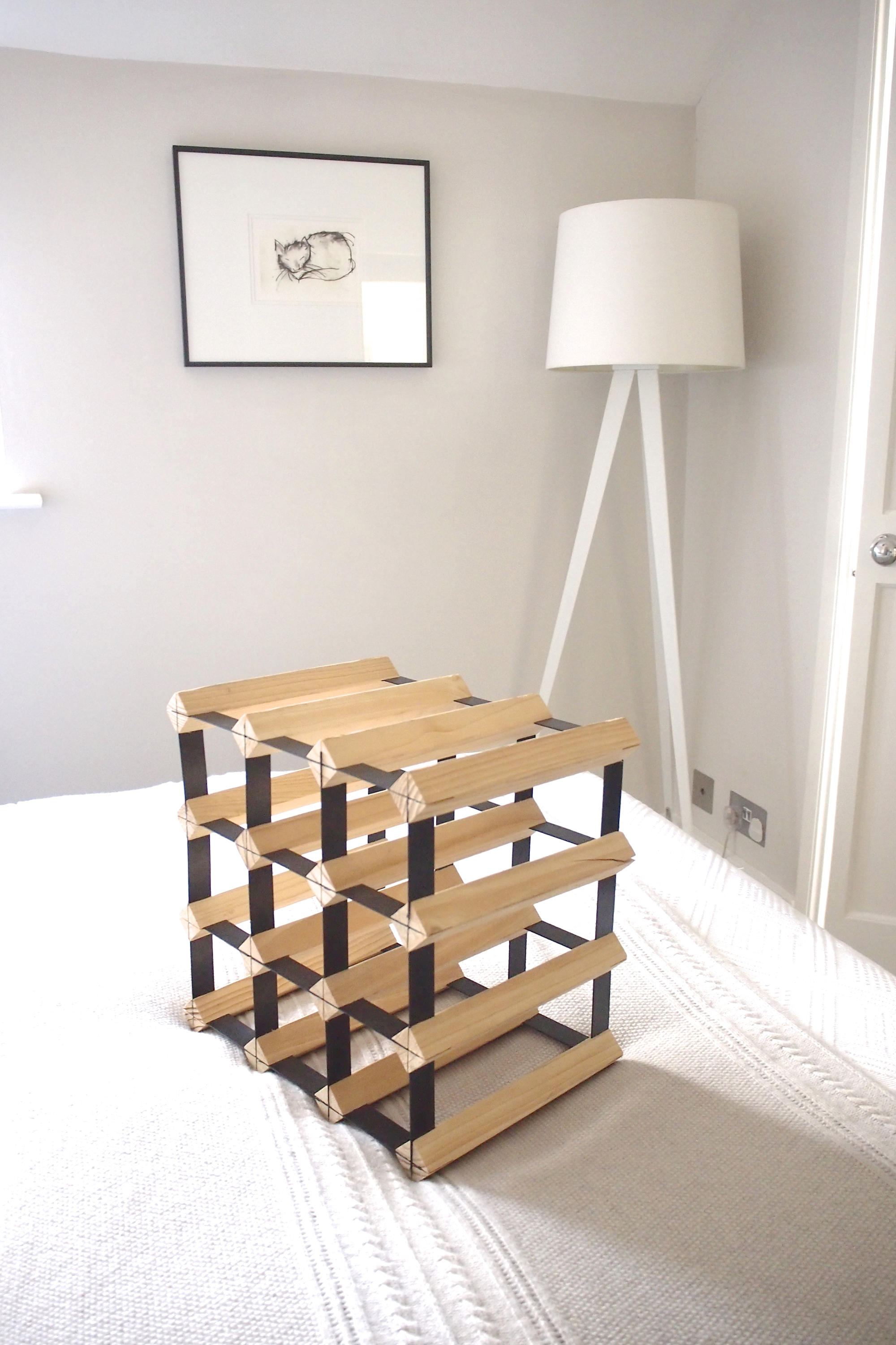 WINE RACK Compact Narrow Vintage Wine Rack Solid Wood & Etsy UK