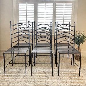 Indoor wrought iron dining chairs deals