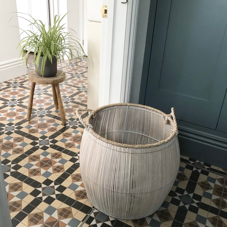 BASKET John Lewis Washing Basket White Washed Gray Natural Bathroom