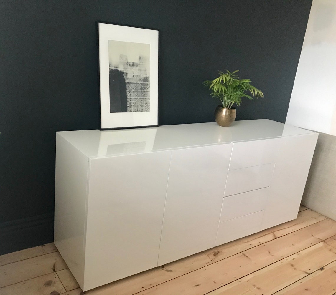 SIDEBOARD Designer Minimal Scandi Habitat White Gloss Aspen Etsy