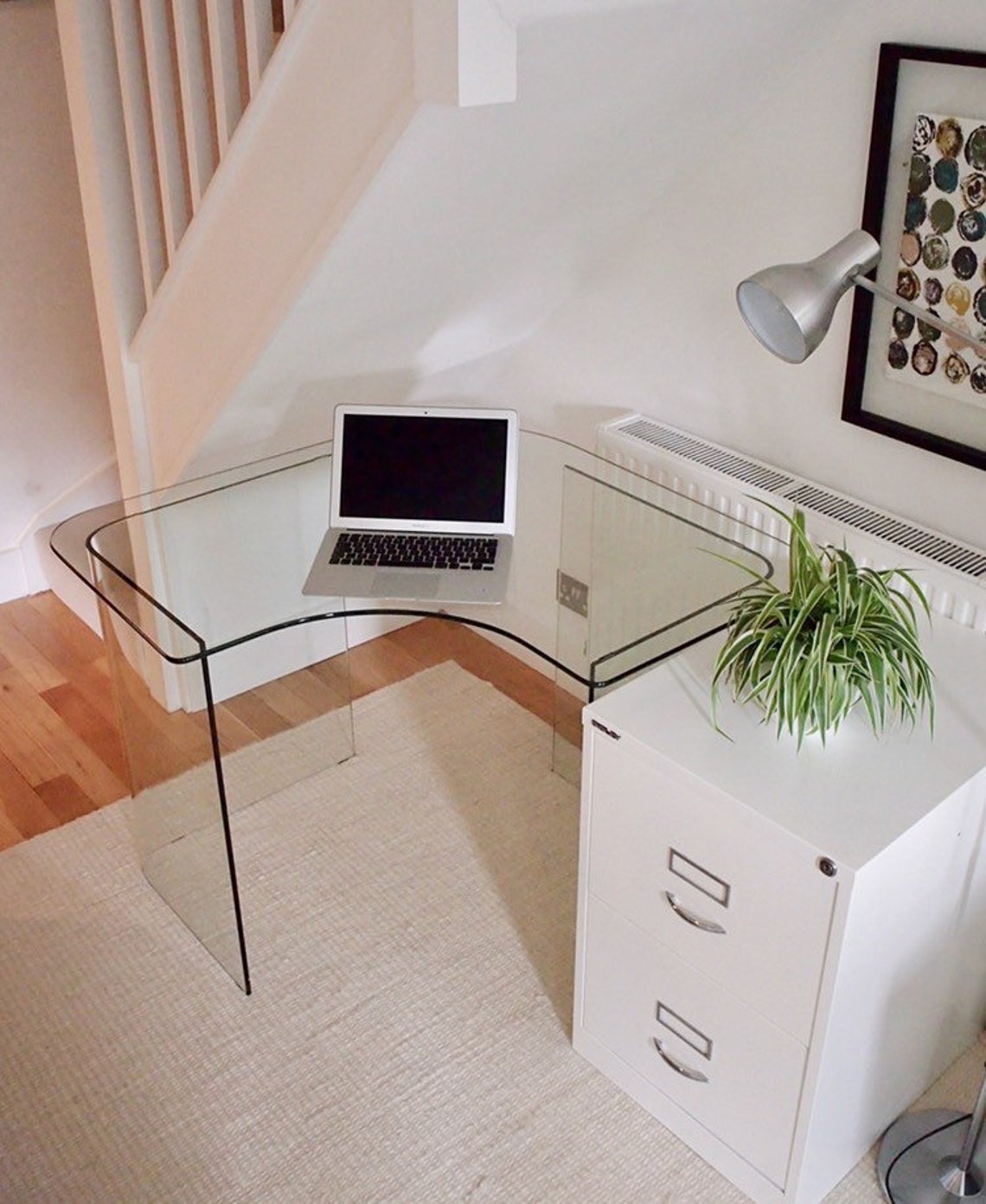Stunning John Lewis Corner Glass Desk Simple scandi Style Etsy