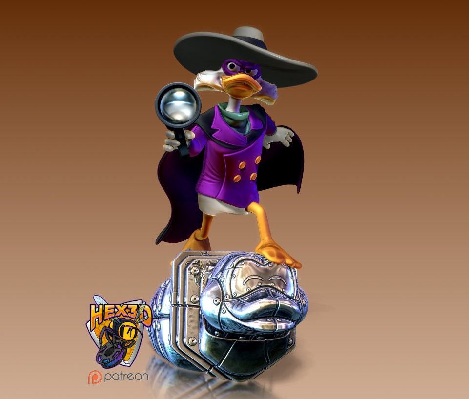 Hex3d 3D Printed Disney Darkwing Duck Large Statue Figure Fan Etsy