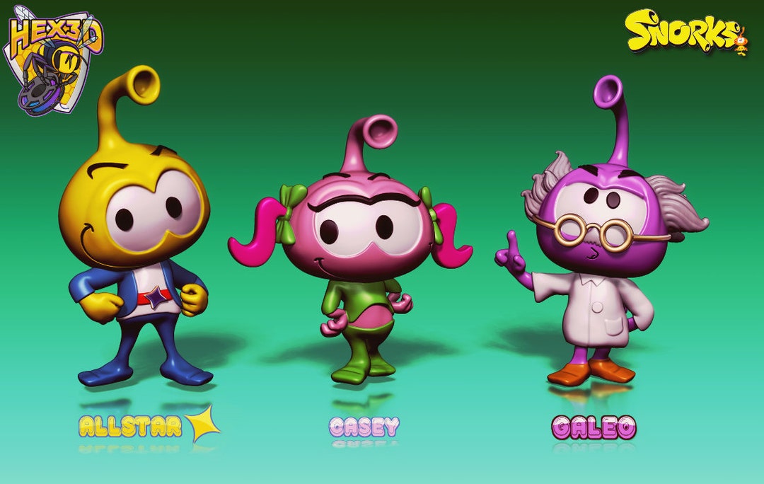 Hex3d 3D Printed Snorks Allstar Seaworthy Casey Kelp Dr Galeo Etsy