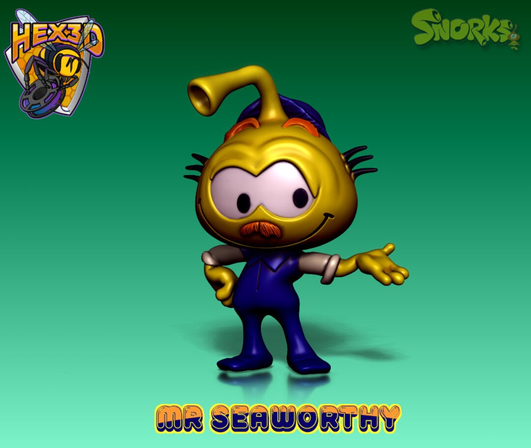 Hex3d 3D Printed Snorks Mr Seaworthy Statue Figure Fan Art Etsy