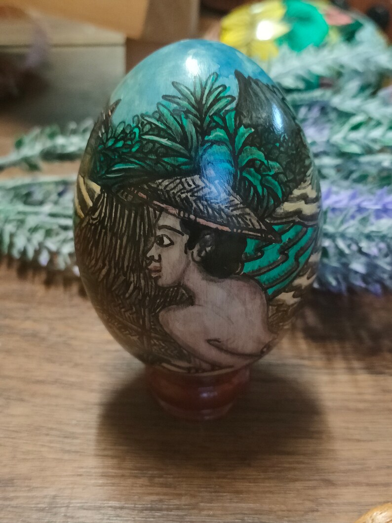 Working on Ricefield Traditional Bali Egg Painting Painted Etsy